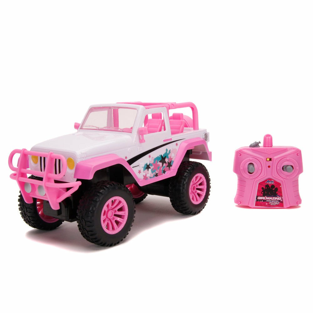 Rc Cars & Flight | Jada Toys Girlmazing Pink 1:16 Scale Rc Jeep With Exclusive Star Deco Rc Cars & Flight Rc Cars & Flight