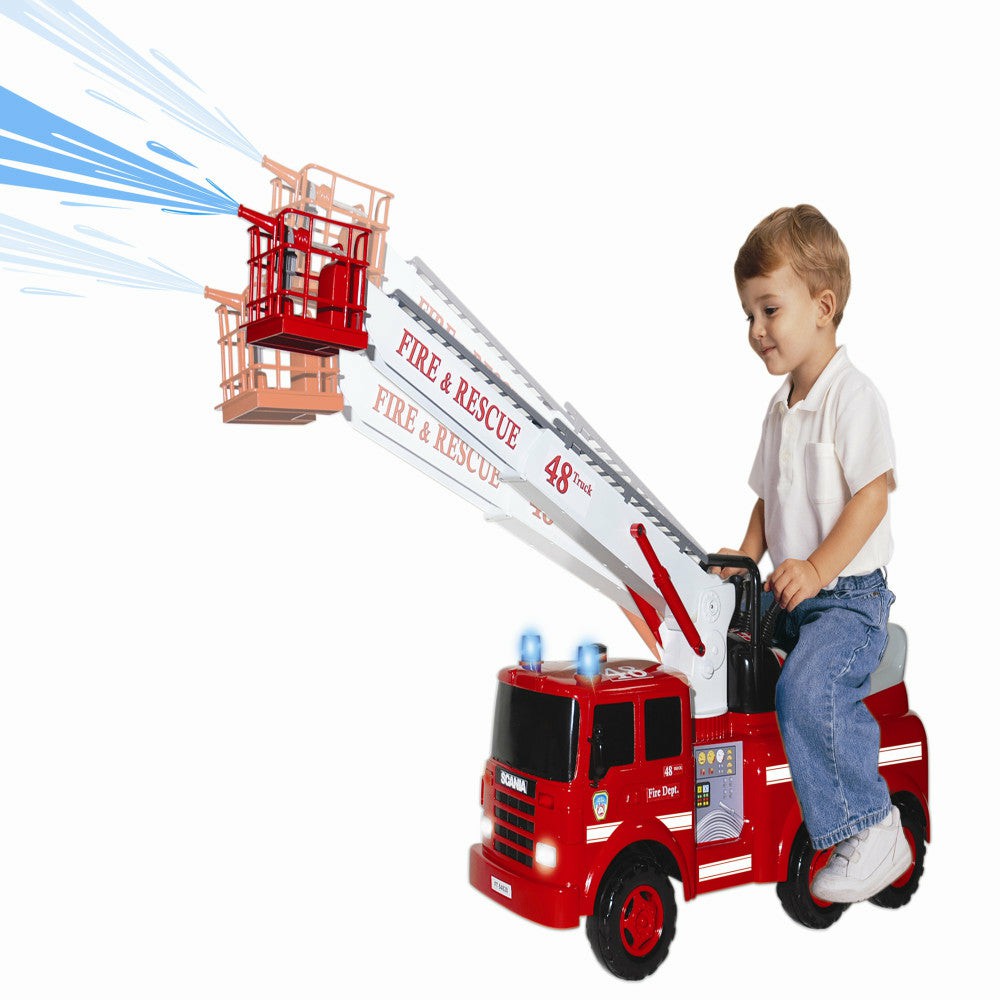 Ride-Ons & Push-Pull Toys | Skyteam – Action Fire Engine Ride-On – Interactive Firefighting Toy Baby & Toddler Toys Ride-Ons & Push-Pull Toys