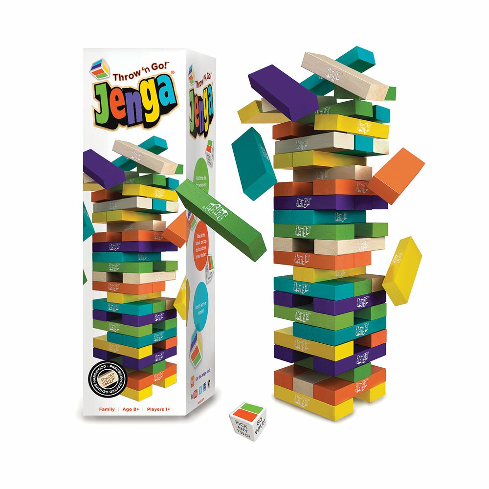 Role-Playing Games | Jenga Throw ‘N Go! Hardwood Block Stacking Game Games & Puzzles Role-Playing Games