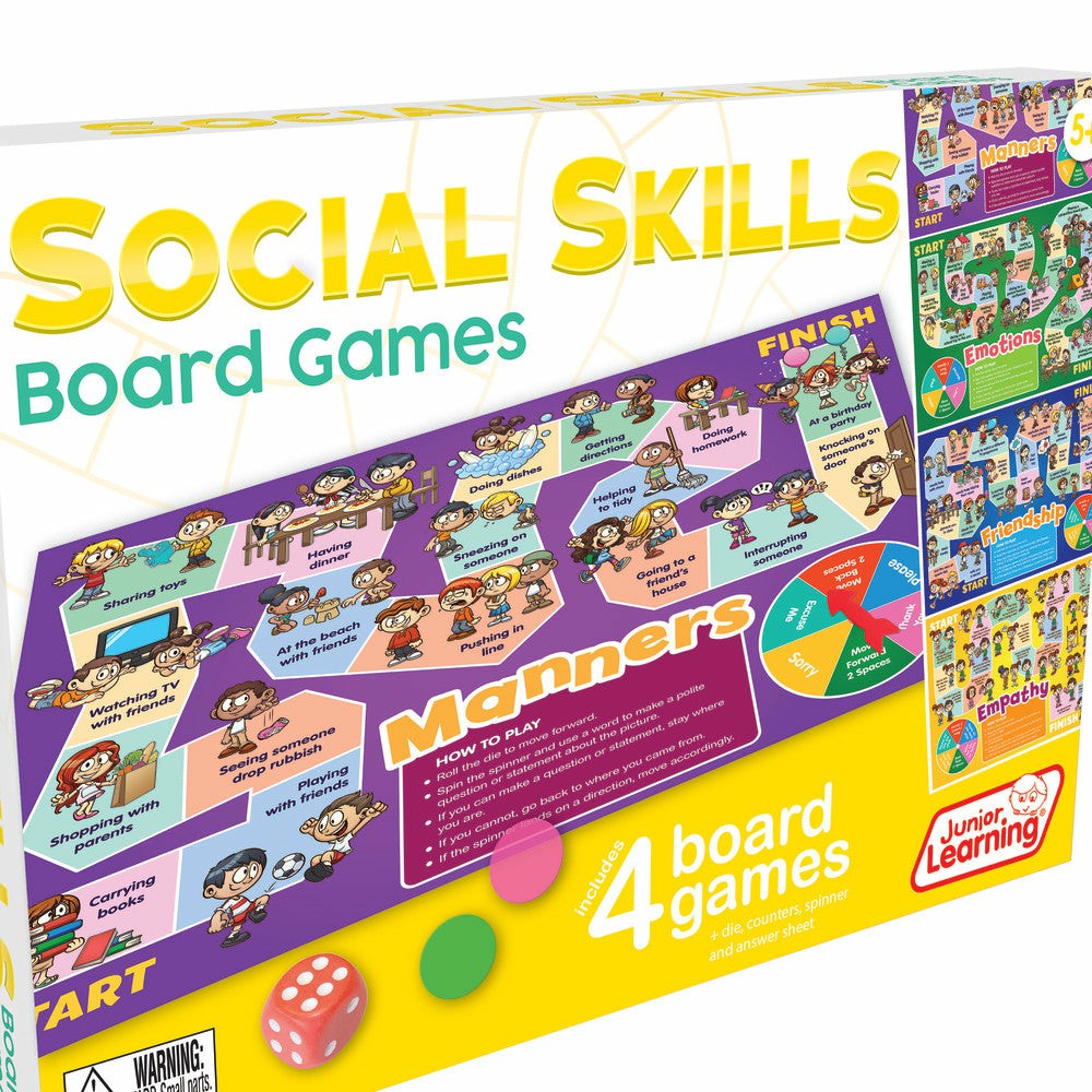 Role-Playing Games | Junior Learning Social Skills 4-In-1 Board Game Set Games & Puzzles Role-Playing Games