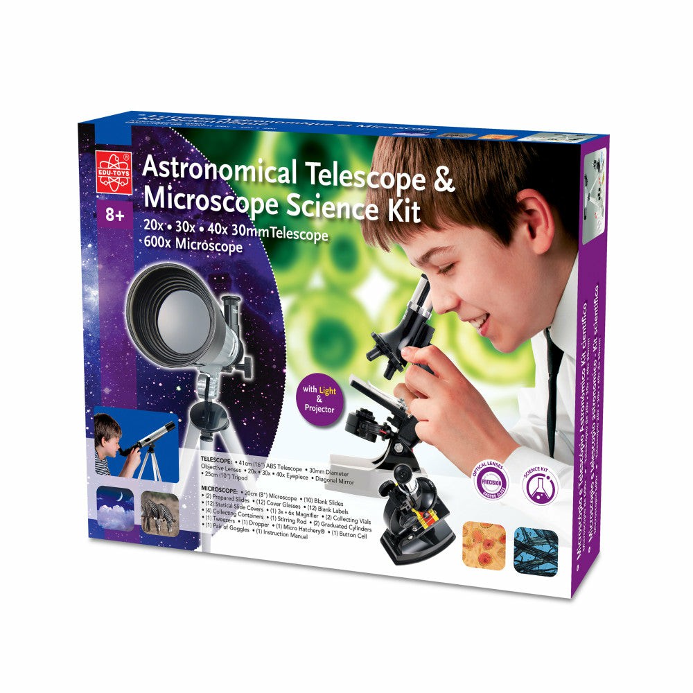 Science & Discovery | Edu Toys Dual Exploration Set – Astronomical Telescope & Microscope Science Kit Learning & Development Science & Discovery