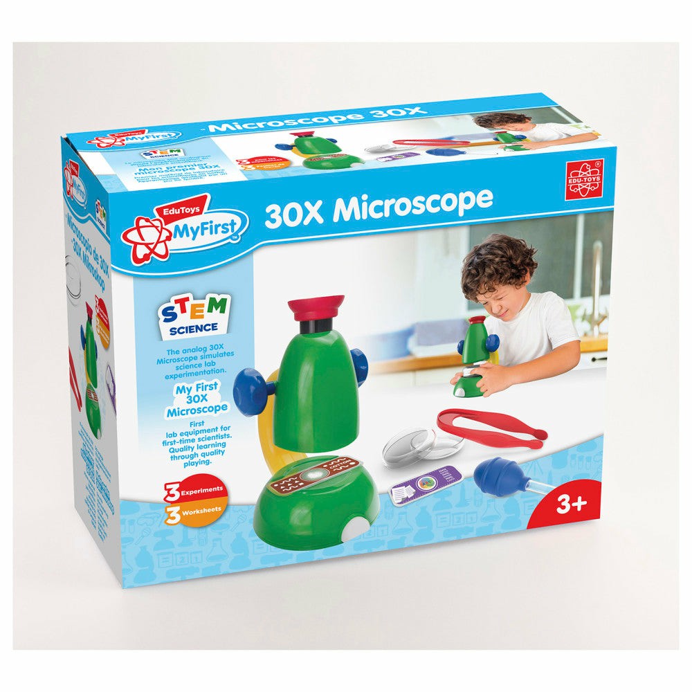 Science & Discovery | Edu Toys My First 30X Microscope Science Learning Set – Colorful Early Learning Tool Learning & Development Science & Discovery