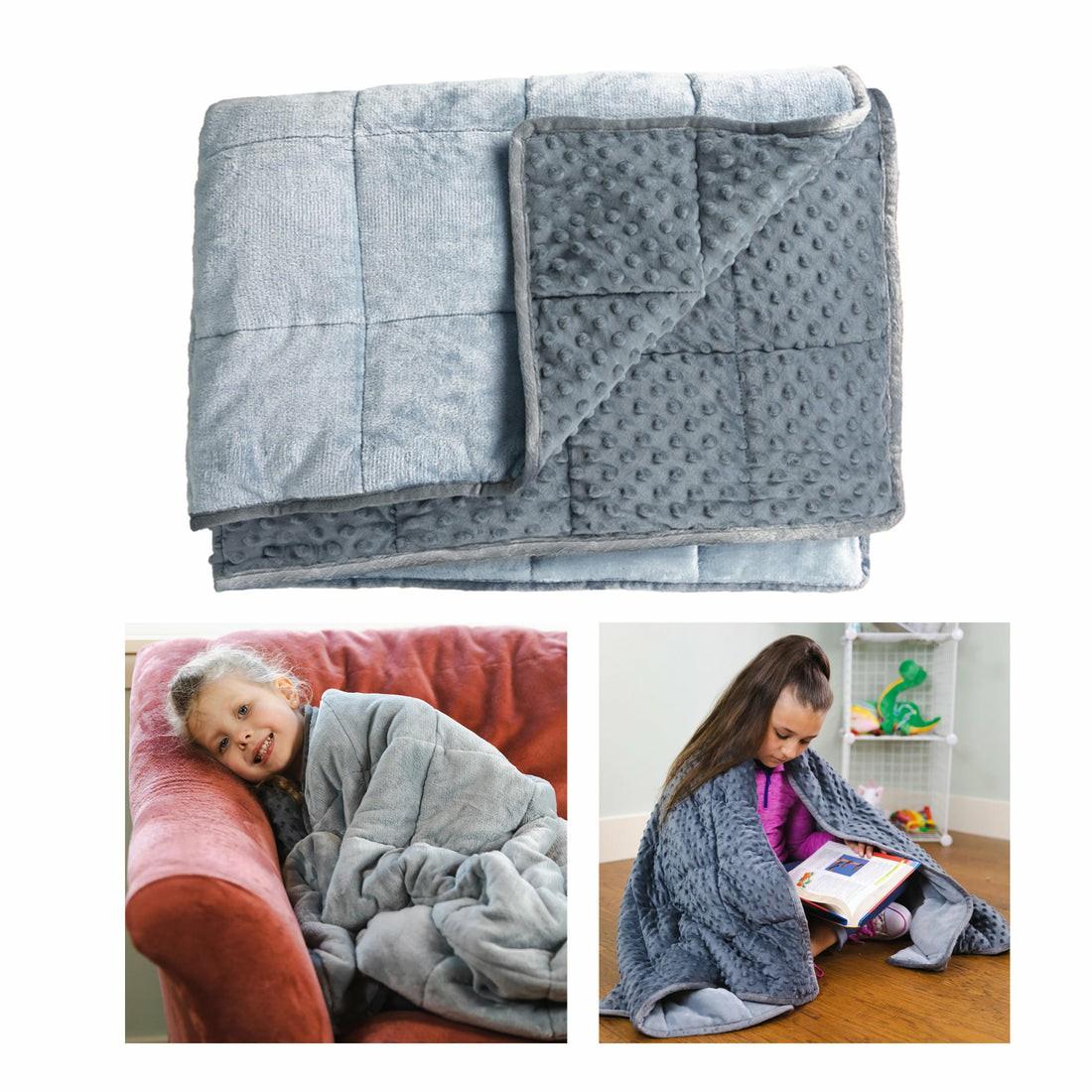 Sensory & Fidget Toys | Bouncyband Kids’ Sensory Weighted Fleece Blanket ‚Äì 10Lb, Dual-Texture Games & Puzzles Sensory & Fidget Toys