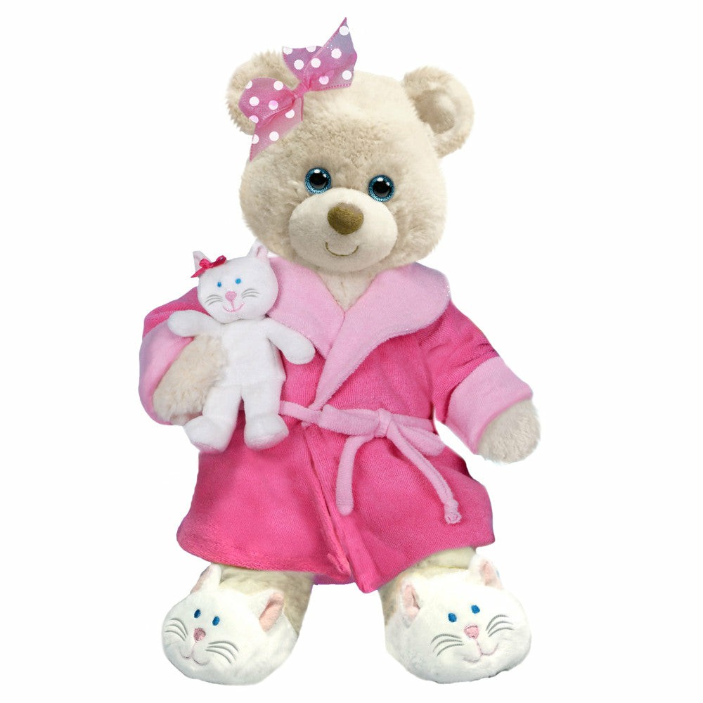 Stuffed Animals | First And Main Get Well 10 Inch Plush Bear – Recuperate Kate With Pink Robe Dolls & Stuffed Animals Stuffed Animals