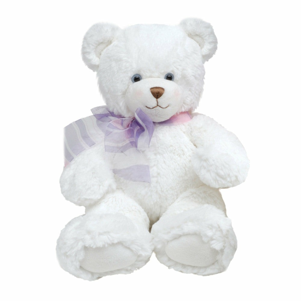 Stuffed Animals | First And Main Plush 15 Inch Dena Teddy Bear – White With Purple Bow Dolls & Stuffed Animals Stuffed Animals