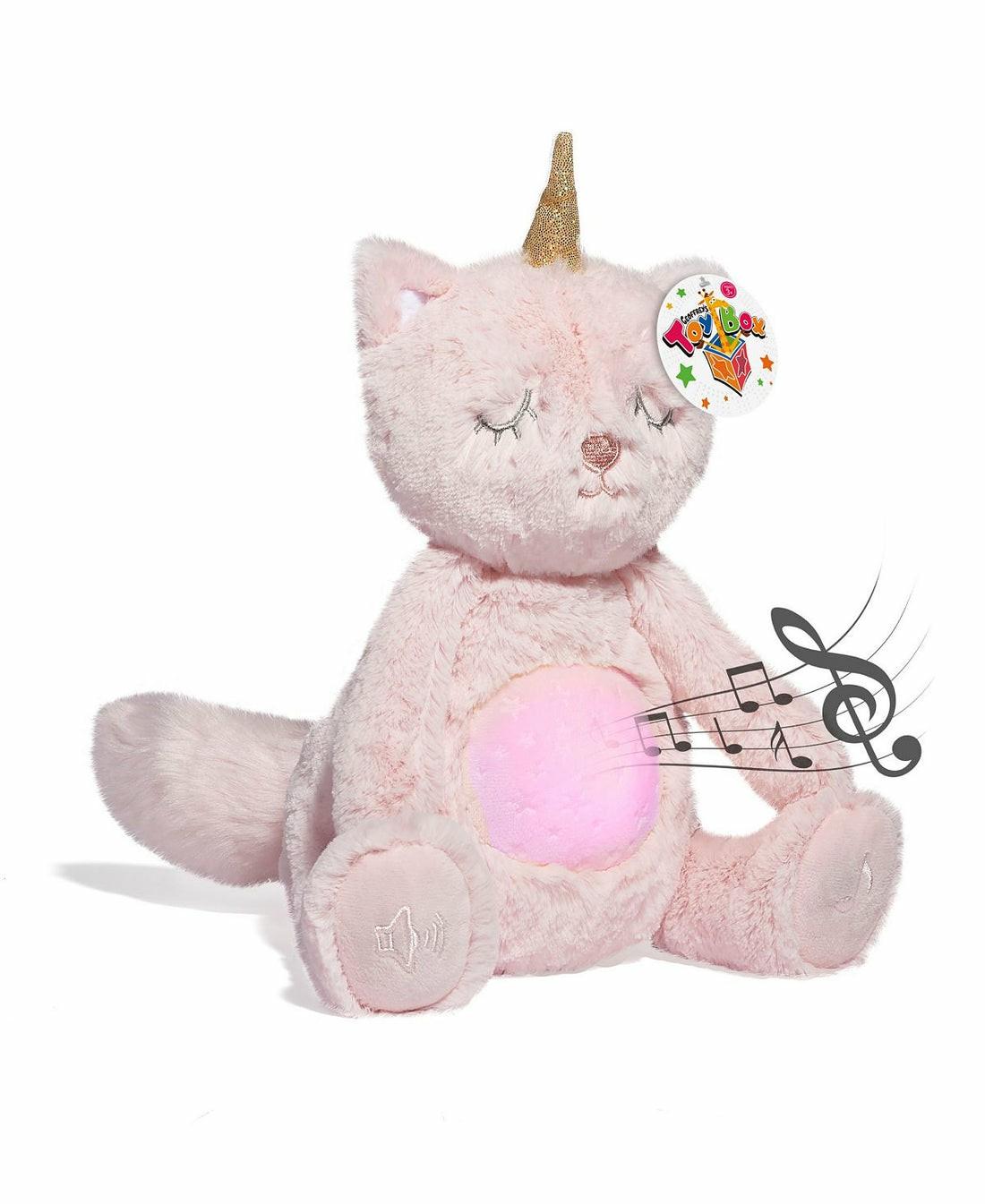 Stuffed Animals | Geoffrey’s Toy Box 10″ Interactive Soothing Kitty Corn Plush With Led Lights And Sounds Dolls & Stuffed Animals Stuffed Animals