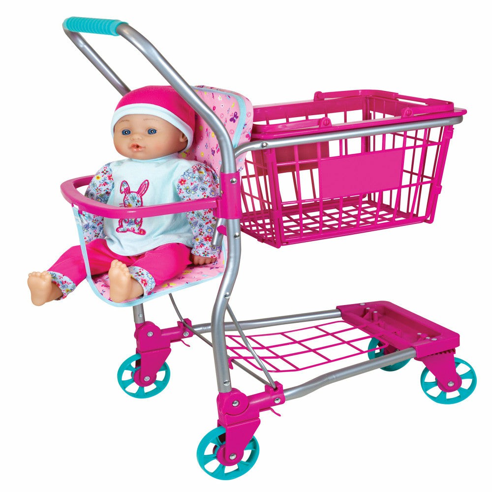 Stuffed Animals & Plush Toys | Lissi Deluxe 16″ Baby Doll With Shopping Cart Playset Baby & Toddler Toys Stuffed Animals & Plush Toys