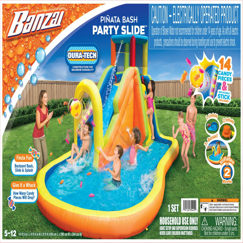 Swimming Pools & Water Toys | Banzai Inflatable Pi√±Ata Bash Water Slide Park With Quick Inflation Outdoor Play Swimming Pools & Water Toys