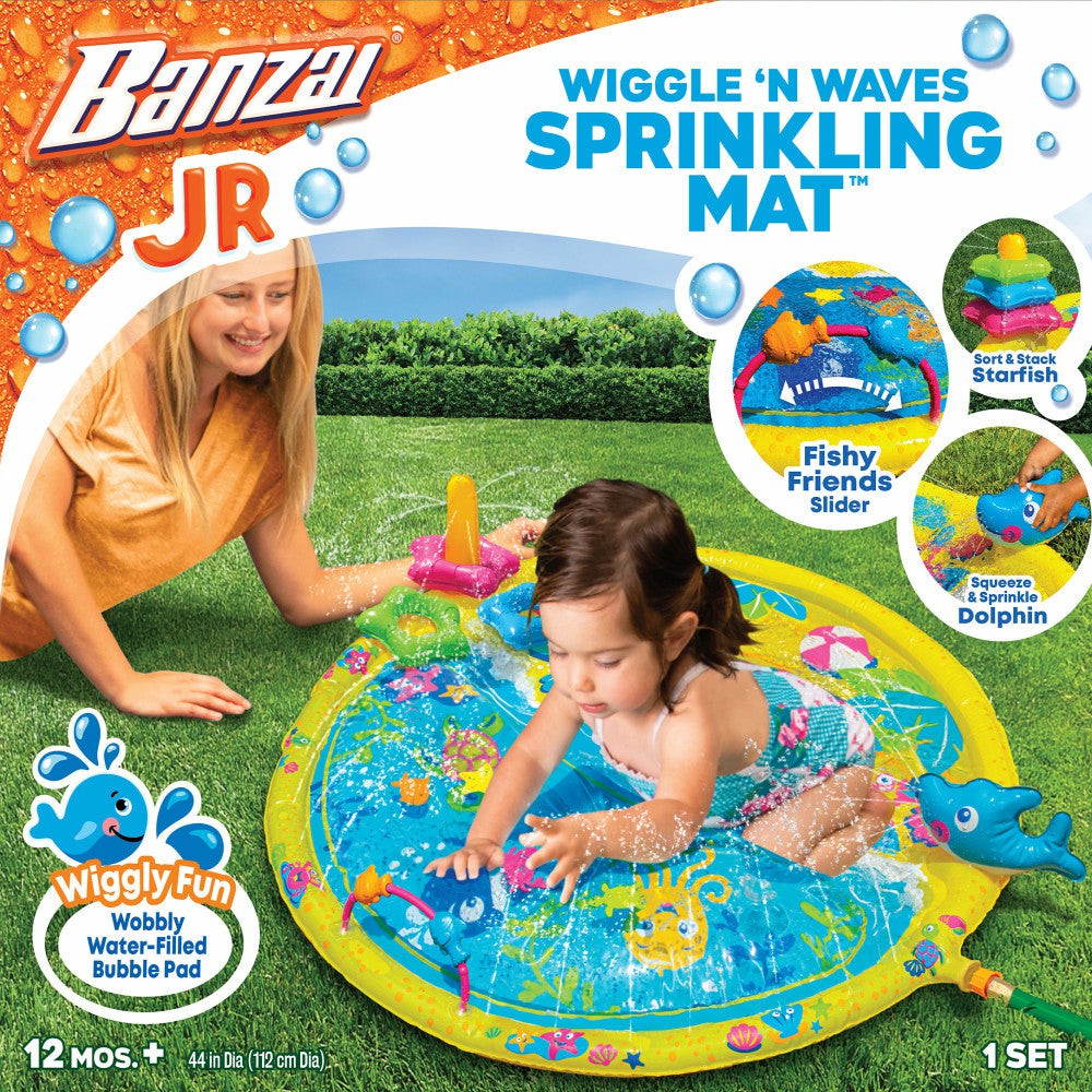 Swimming Pools & Water Toys | Banzai Jr. Wiggle ‘N Waves 44″ Sprinkling Activity Mat Outdoor Play Swimming Pools & Water Toys