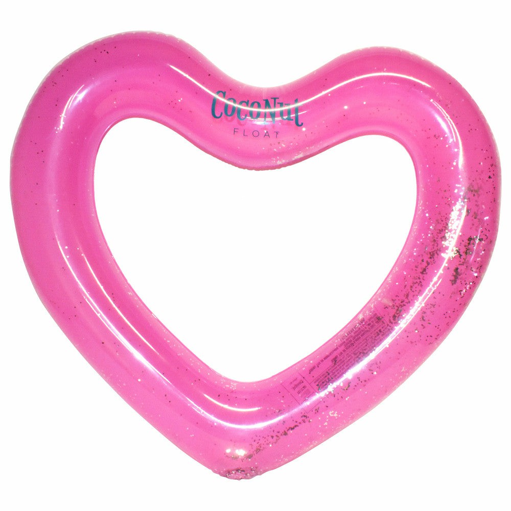 Swimming Pools & Water Toys | Coconut Float Pink Glitter Heart Pool Float – Durable 48″ Inflatable Water Accessory Outdoor Play Swimming Pools & Water Toys