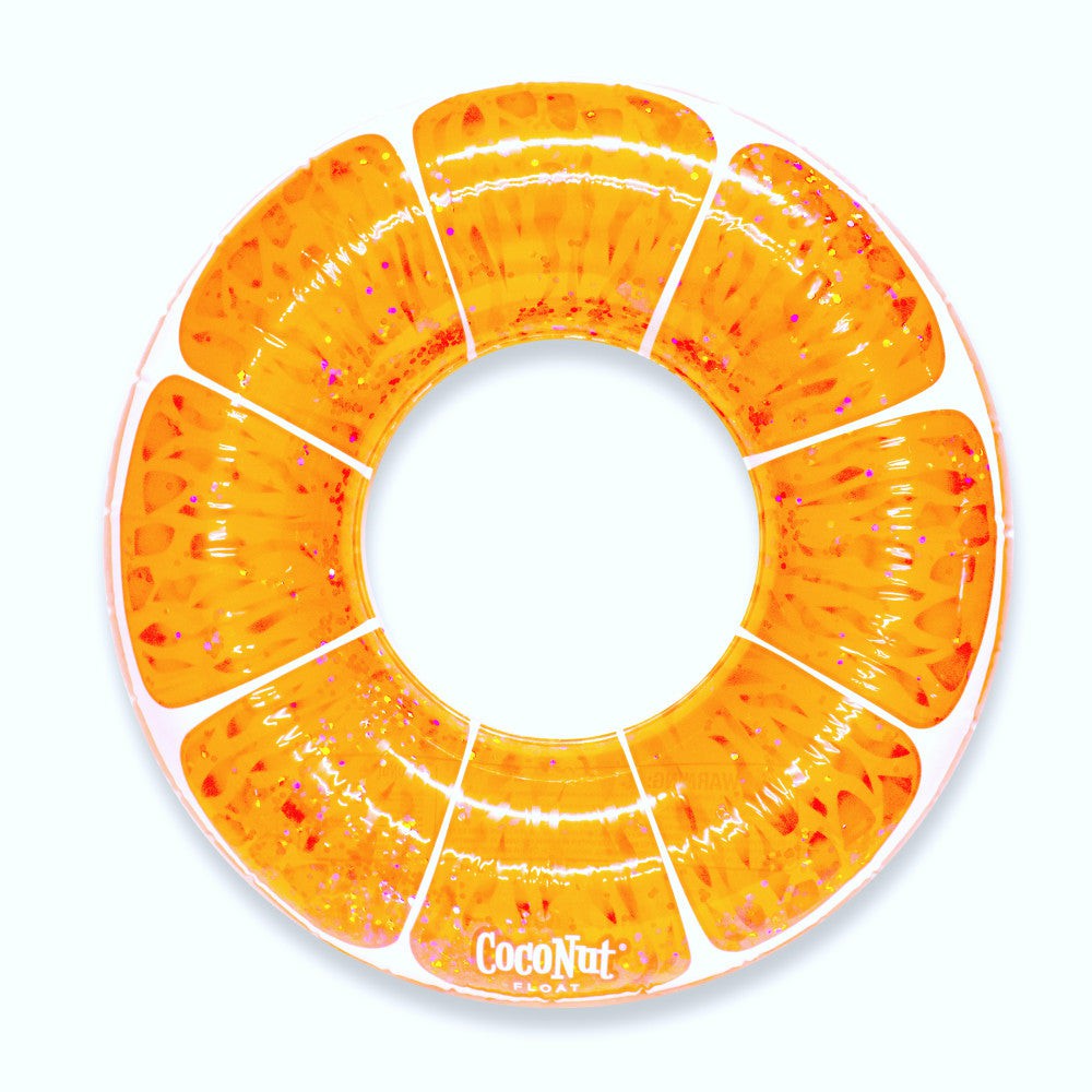 Swimming Pools & Water Toys | Coconut Float Tangerine Orange Glitter 42″ Inflatable Pool Ring Outdoor Play Swimming Pools & Water Toys