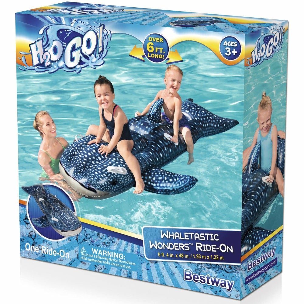 Swimming Pools & Water Toys | H2Ogo! Whaletastic Wonders Inflatable Whale Shark Ride-On – 6’4″ X 48″ Outdoor Play Swimming Pools & Water Toys