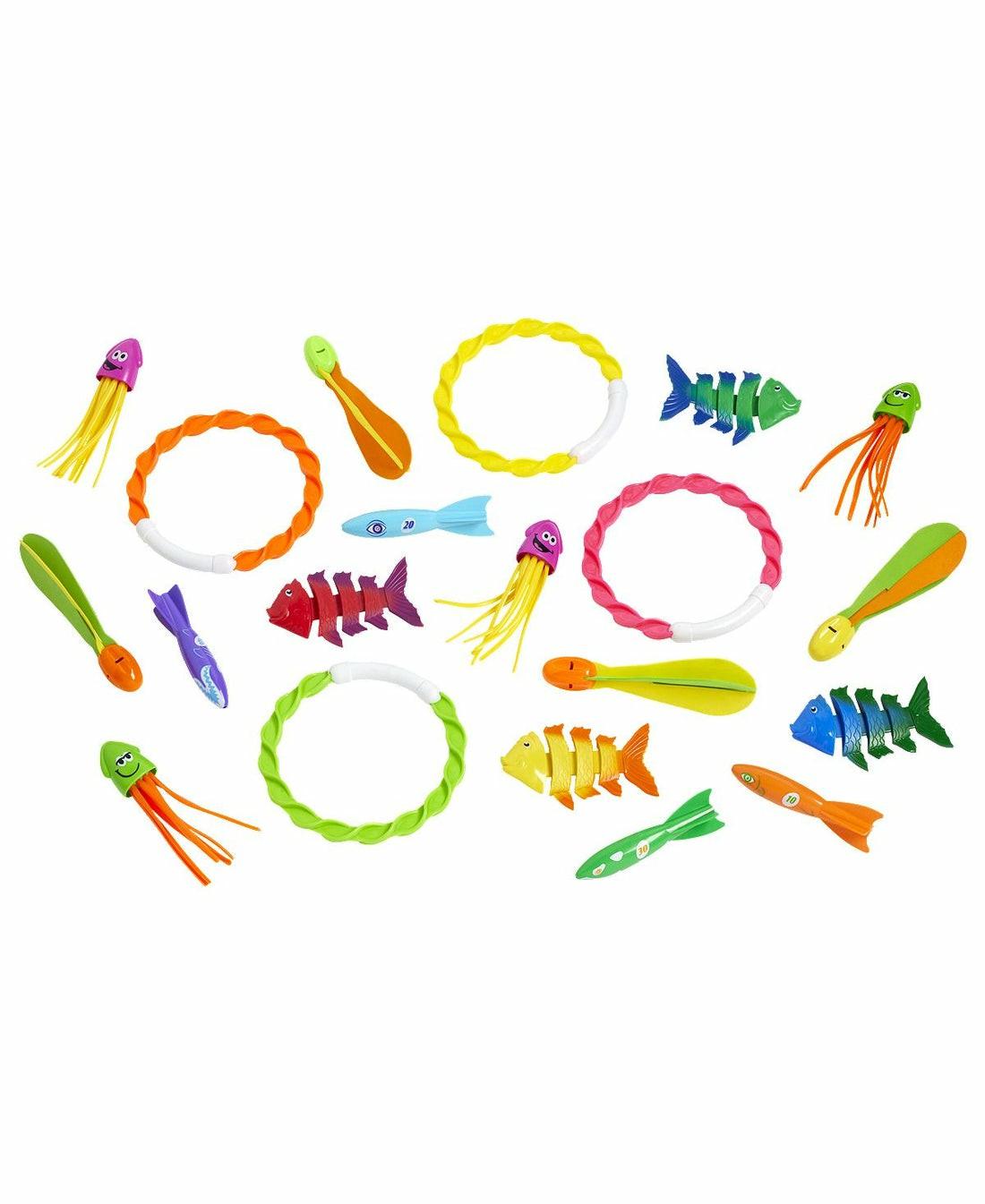 Swimming Pools & Water Toys | Toys R Us Sizzlin Cool 20-Piece Pool Diving Toy Set With Colorful Aquatic Figures Outdoor Play Swimming Pools & Water Toys