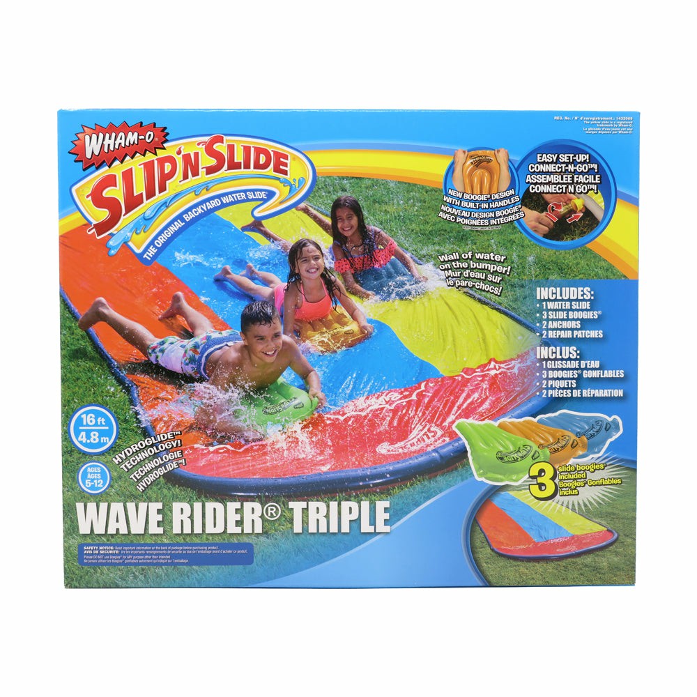 Swimming Pools & Water Toys | Wham-O Slip ‘N Slide Wave Rider Triple With Inflatable Boogies Outdoor Play Swimming Pools & Water Toys