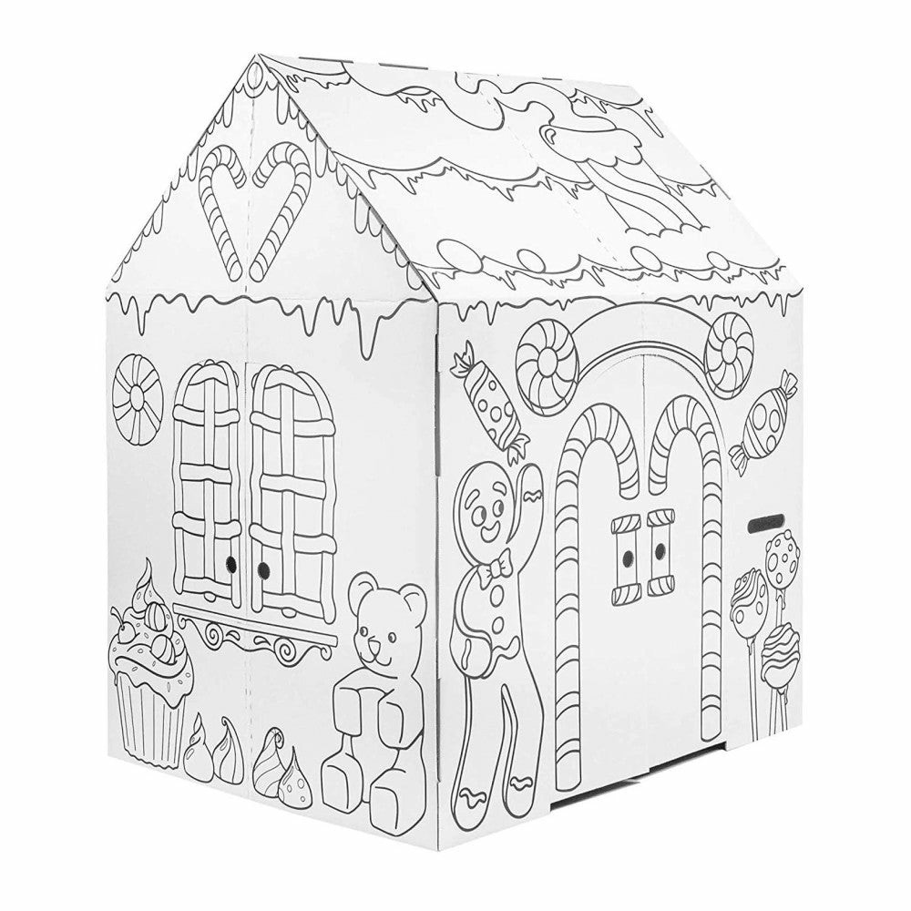 Tents, Tunnels & Playhouses | Easy Playhouse Gingerbread House ‚Äì Festive Cardboard Fort Pretend Play & Dress Up Tents, Tunnels & Playhouses