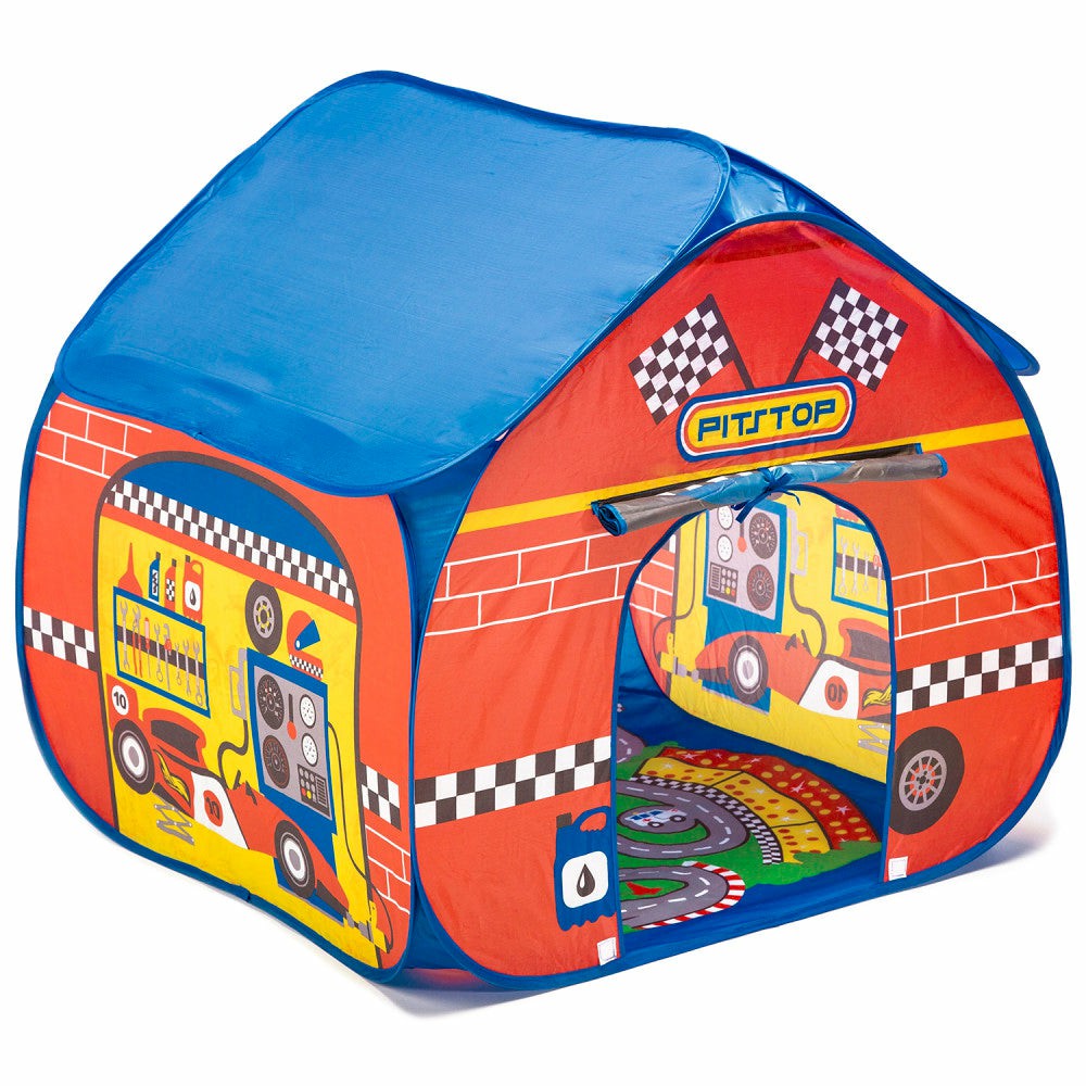 Tents, Tunnels & Playhouses | Fun2Give Pop-It-Up Pit Stop Tent With Race-Themed Play Mat Pretend Play & Dress Up Tents, Tunnels & Playhouses