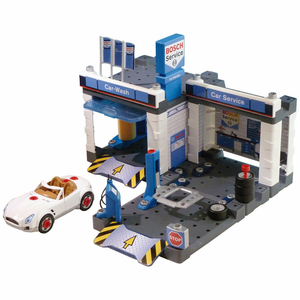 Tools & Workshops | Bosch Service Station Playset – Car Repair With Car Wash Pretend Play & Dress Up Tools & Workshops