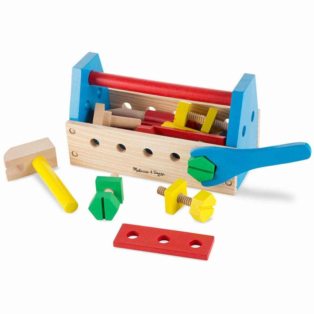 Tools & Workshops | Melissa & Doug 24-Piece Wooden Take-Along Tool Kit – Pretend Play Set Pretend Play & Dress Up Tools & Workshops