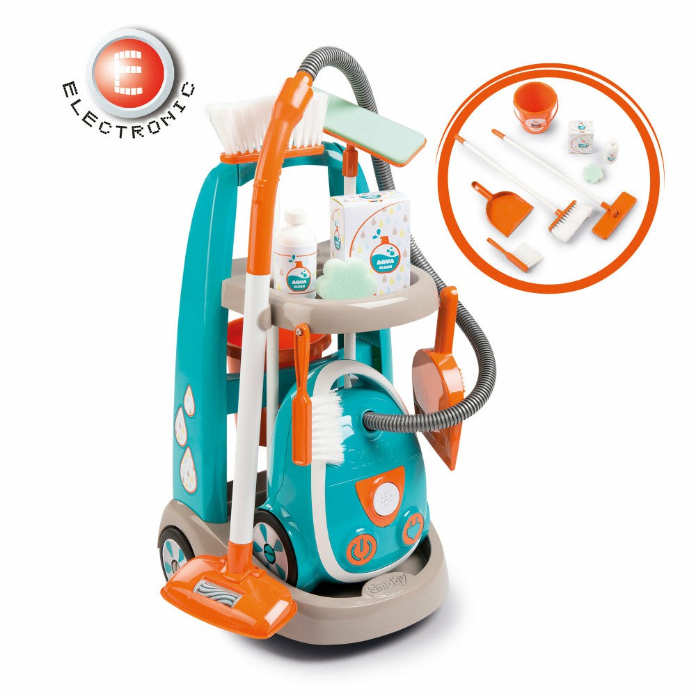 Tools & Workshops | Smoby Interactive Kids Cleaning Trolley Playset – Ages 3+ Pretend Play & Dress Up Tools & Workshops