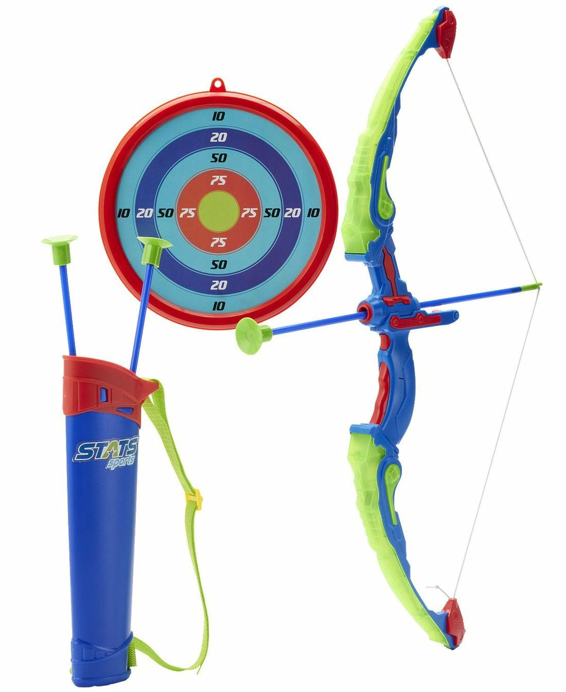 Toy Sports | Stats Illuminated Archery Set For Kids With Target And Suction Cup Arrows Outdoor Play Toy Sports