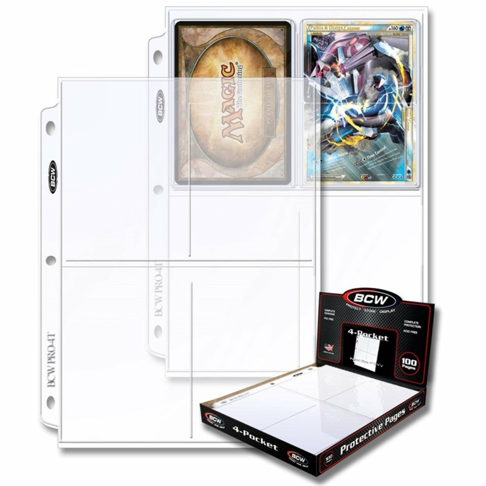 Trading Cards | Bcw Pro 4-Pocket Photo Protective Page For Collectible Cards Games & Puzzles Trading Cards