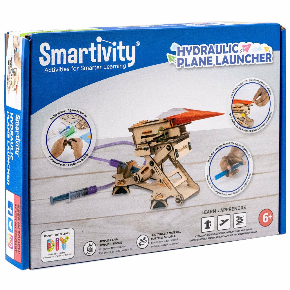 Engineering Toys | Smartivity Hydraulic Plane Launcher – Stem Wooden Model Engineering Toy Engineering Toys Engineering Toys