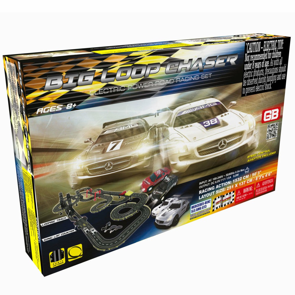 Playsets & Racetracks | Electric Big Loop Chaser 52-Ft Road Racing Set With 4 Cars Playsets & Racetracks Playsets & Racetracks