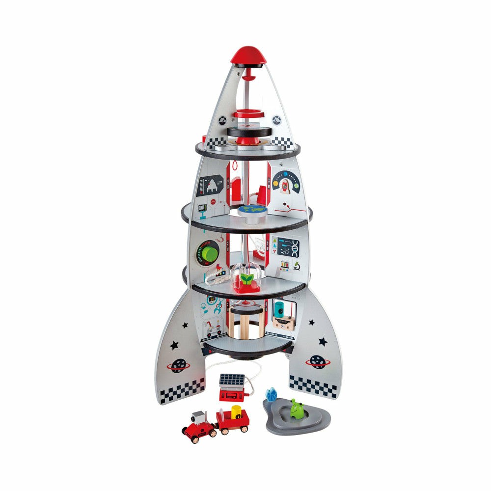 Playsets & Vehicles | Hape Four-Stage Rocket Ship Playset – Space Exploration Toy With Accessories Action Figures & Playsets Playsets & Vehicles