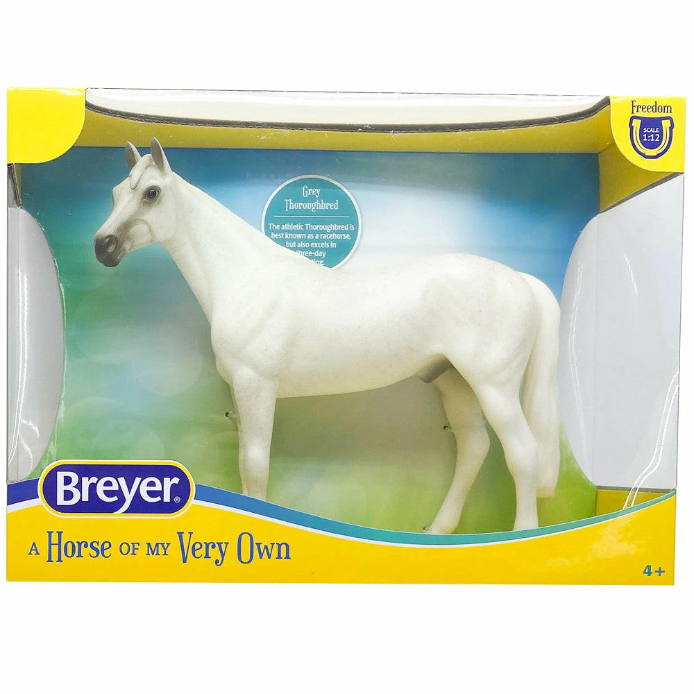 Miniature & Collectible Dolls | Breyer Freedom Series 1:12 Scale Fleabitten Grey Thoroughbred Model Horse Dolls & Stuffed Animals Miniature & Collectible Dolls