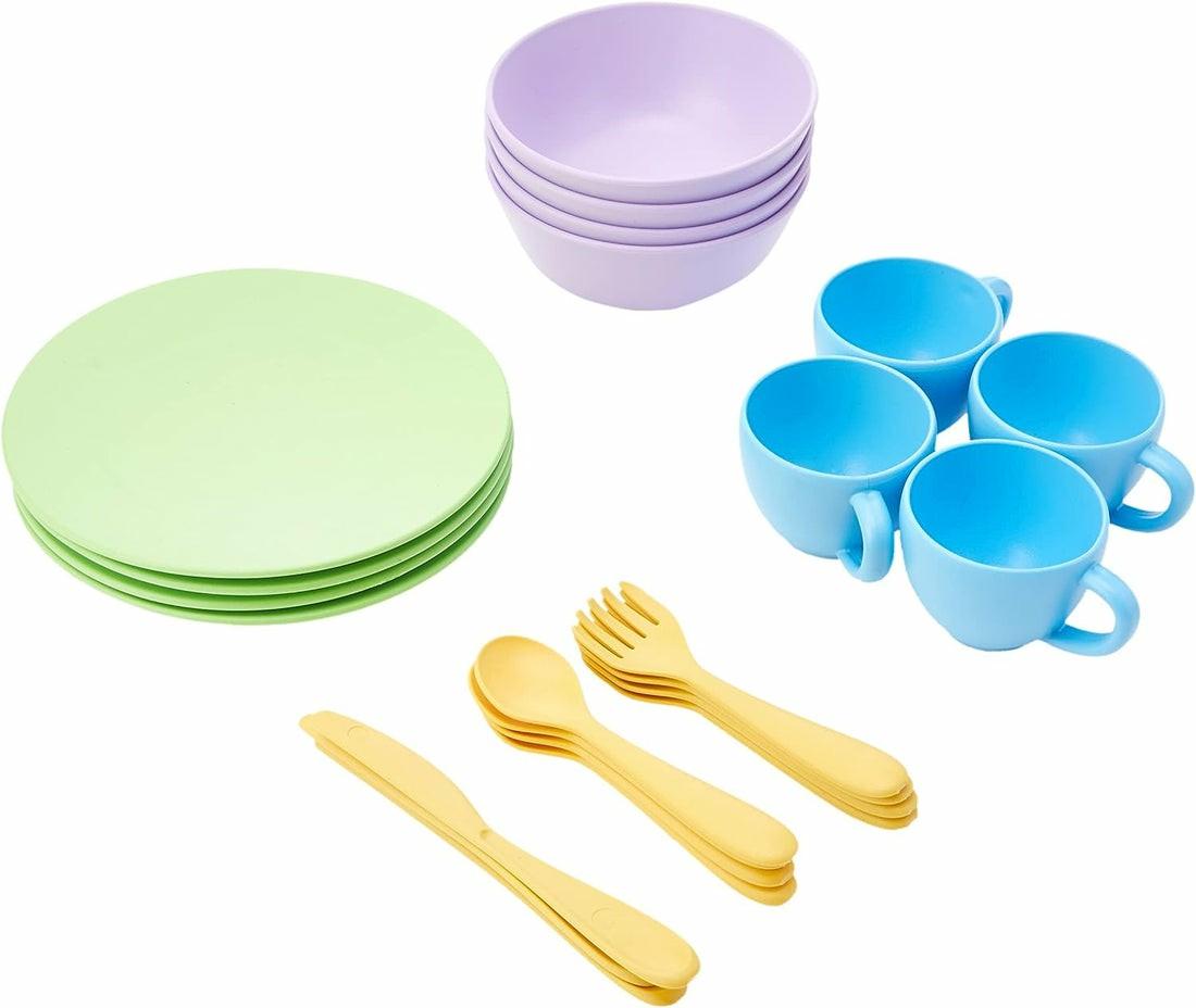 Dress Up | Green Toys Eco-Friendly 24-Piece Dish Set For Kids – Made From 100% Recycled Plastic Dress Up Dress Up