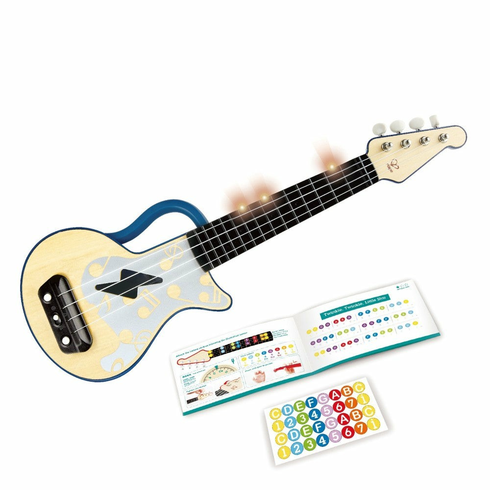 Musical & Sound Toys | Hape Learn With Lights Blue Electronic Ukulele Baby & Toddler Toys Musical & Sound Toys