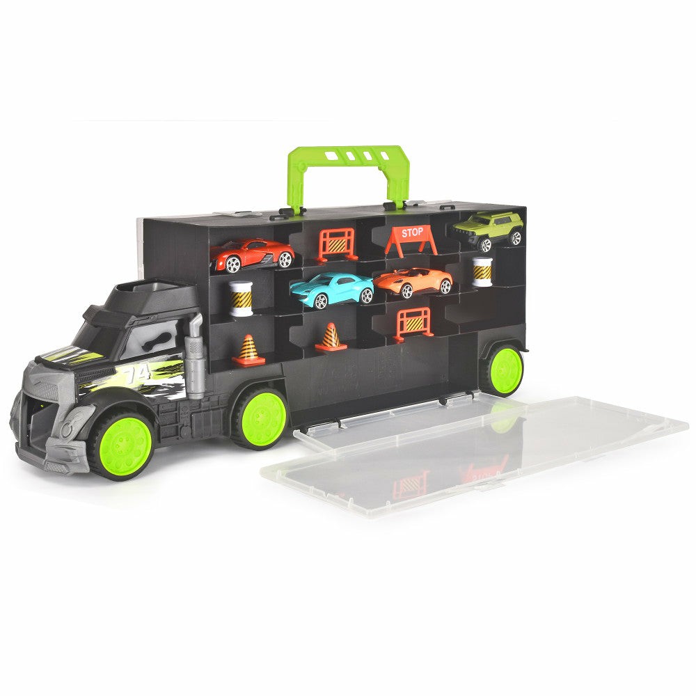 Diecast Cars | Dickie Toys Truck Carry Case With 4 Die-Cast Vehicles And Accessories Diecast Cars Diecast Cars