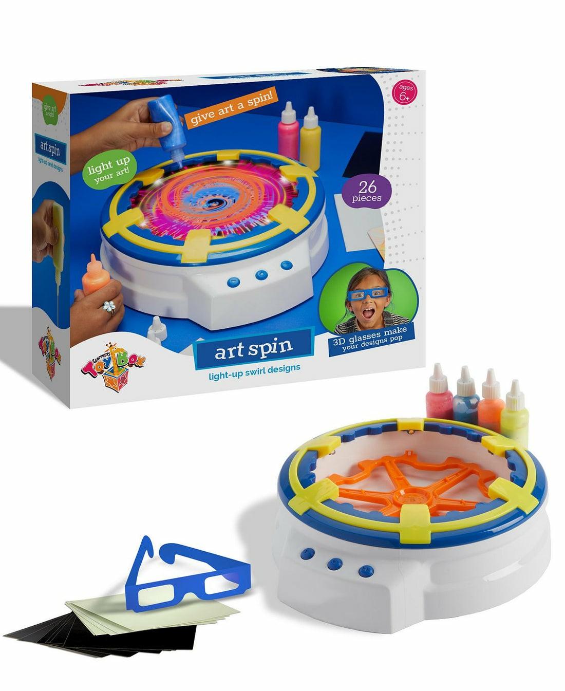 Drawing, Color & Painting | Geoffrey’s Toy Box 3D Spin Art Kit – Light-Up Swirl Designs For Kids Arts & Crafts Drawing, Color & Painting