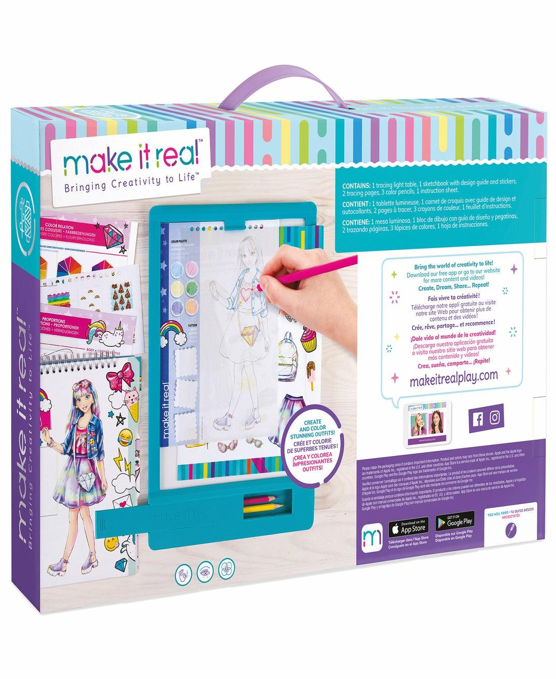 Drawing, Color & Painting | Make It Real Fashion Design Tracing Light Table Kit Arts & Crafts Drawing, Color & Painting