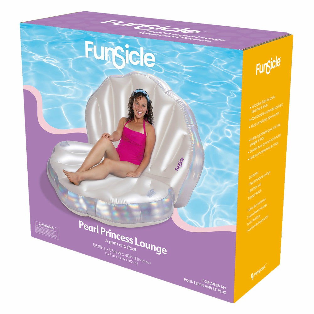 Swimming Pools & Water Toys | Funsicle Pearl Princess Lounge – Large Inflatable Shell Pool Float Outdoor Play Swimming Pools & Water Toys