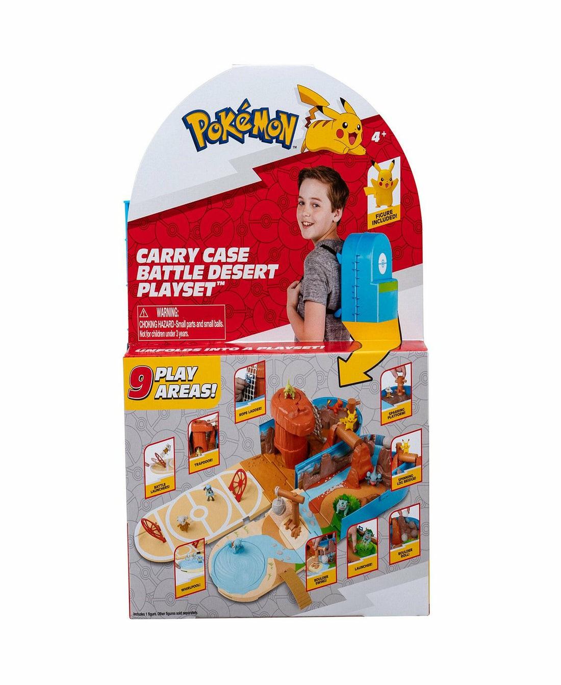 Fan Vault | Pokemon Carry Case Battle Desert Playset With 4 Figures Action Figures & Playsets Fan Vault