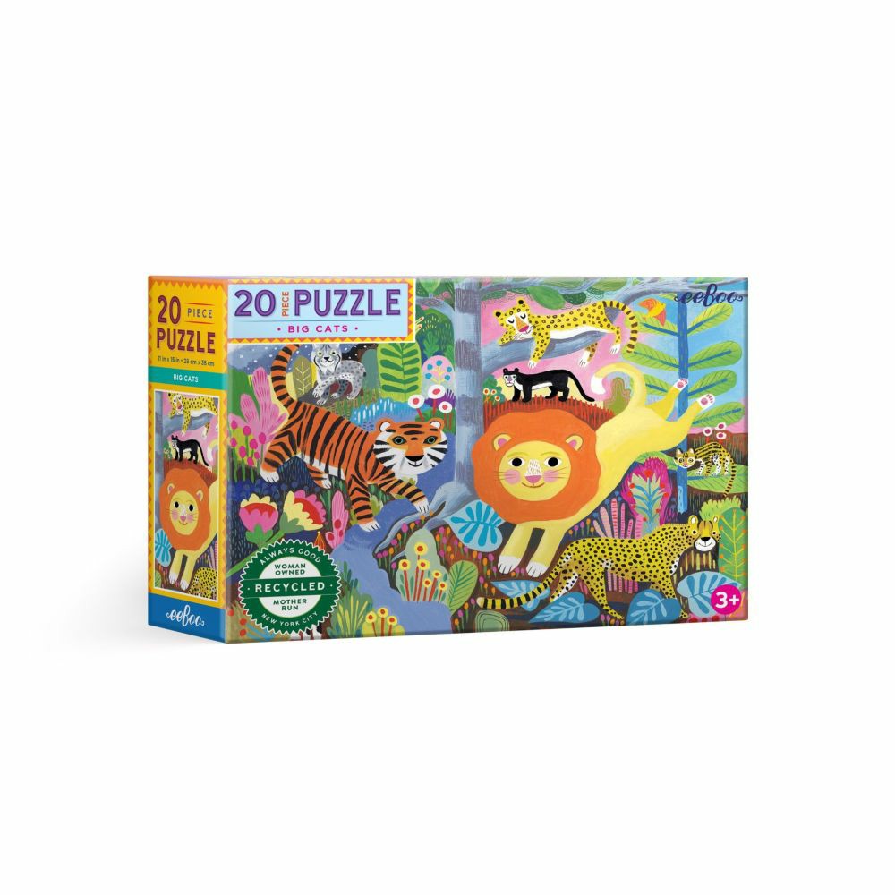 Puzzles | Eeboo Big Cats Educational Jigsaw Puzzle – 20 Pc Games & Puzzles Puzzles