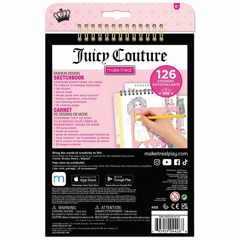 Crafts & Activities | Juicy Couture Glam Fashion Design Sketchbook Kit – Creative Set For Kids Arts & Crafts Crafts & Activities