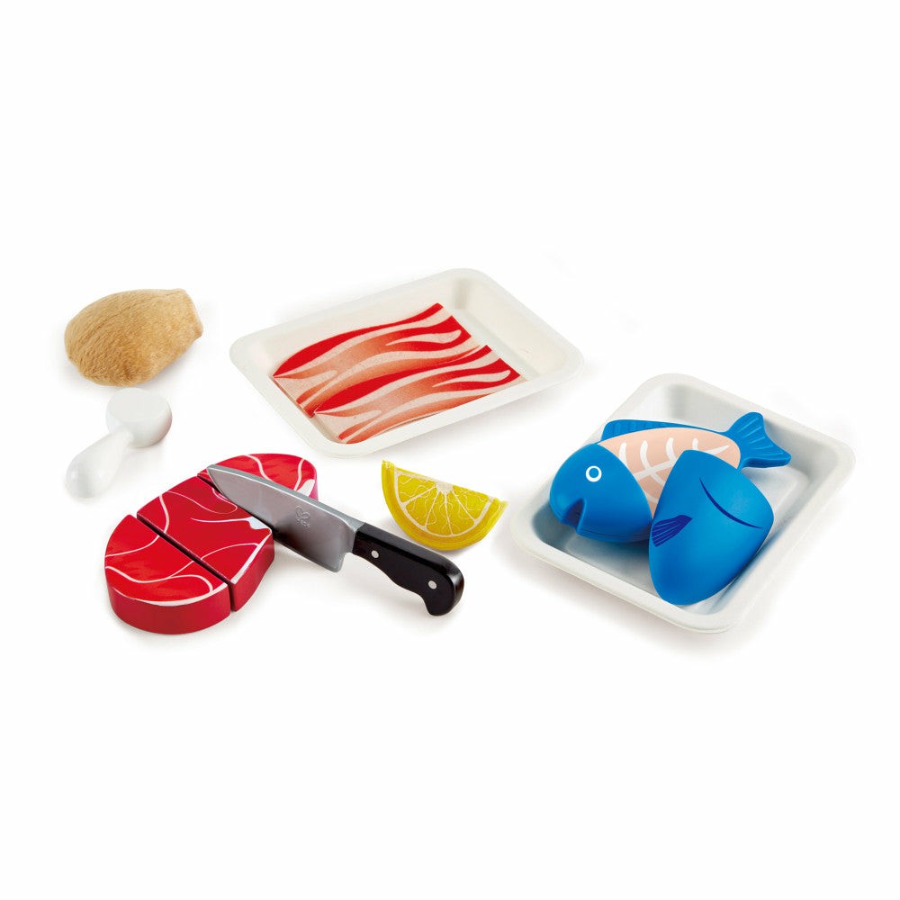 Kitchens & Play Food | Hape Tasty Proteins Wooden Kitchen Playset – 7 Pieces Kitchens & Play Food Kitchens & Play Food